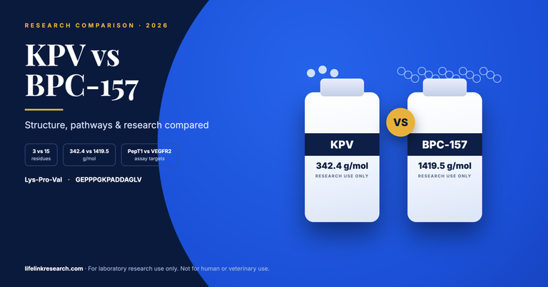 Feature image: KPV vs BPC-157 molecular identity comparison, Life Link Research